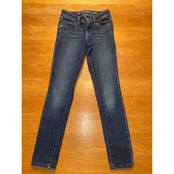 Cat & Jack Skinny Fit Dark Wash Denim Jeans For Girls Size 8 - Picture 1 of 4